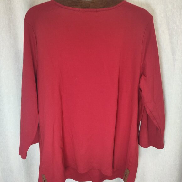 CLEARANCE SALE Lauren Ralph Lauren Womens Plus Size 2X Sweater Red Knit Pullover - Picture 2 of 9